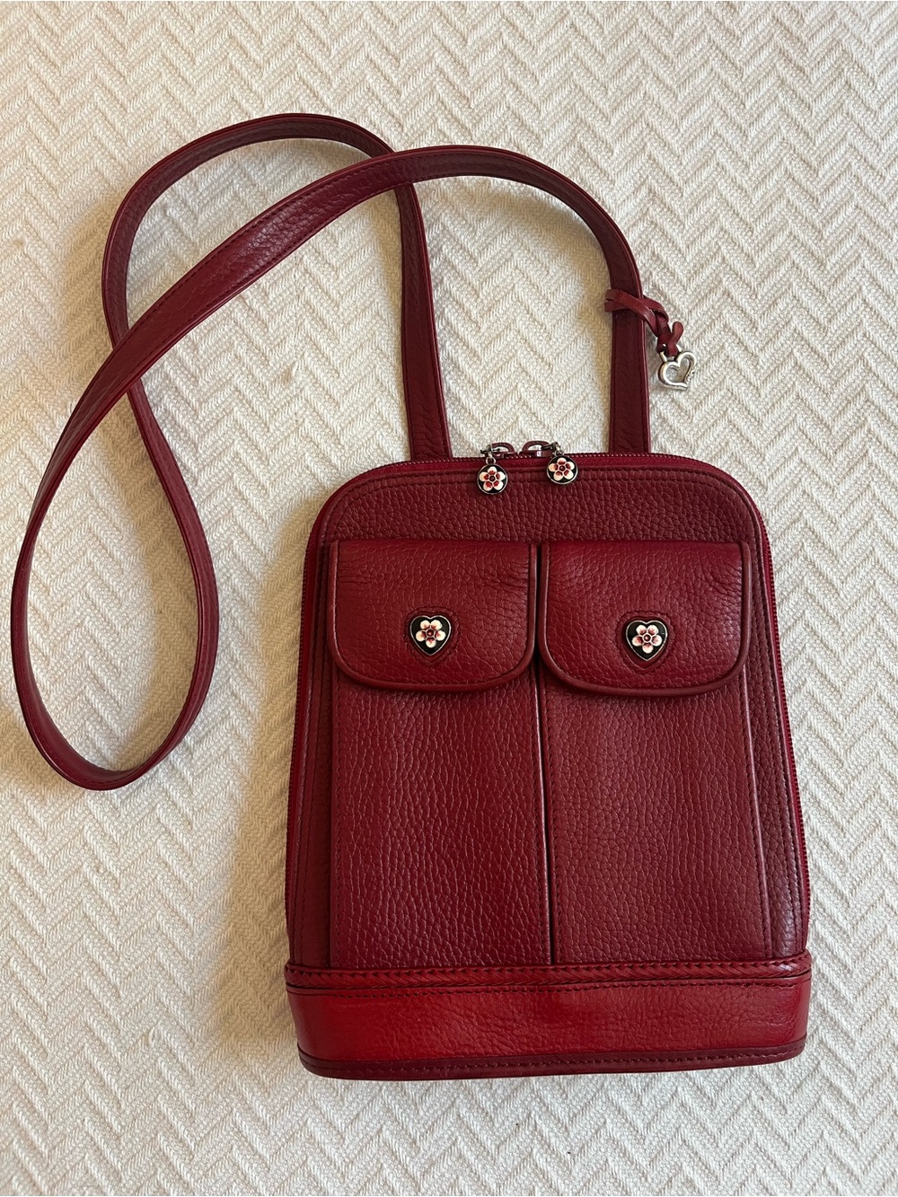 Brighton Red Leather Crossbody